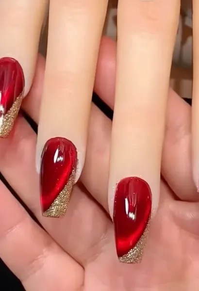 70 عکس ناخن آیس آبنباتی قرمز