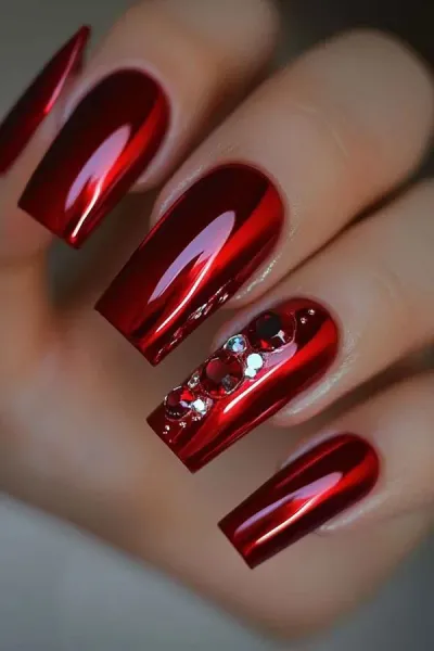  70 عکس ناخن آیس آبنباتی قرمز