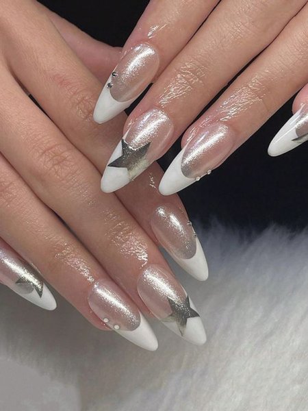  56 عکس مدل ناخن تیز فرنچ