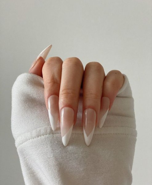  56 عکس مدل ناخن تیز فرنچ