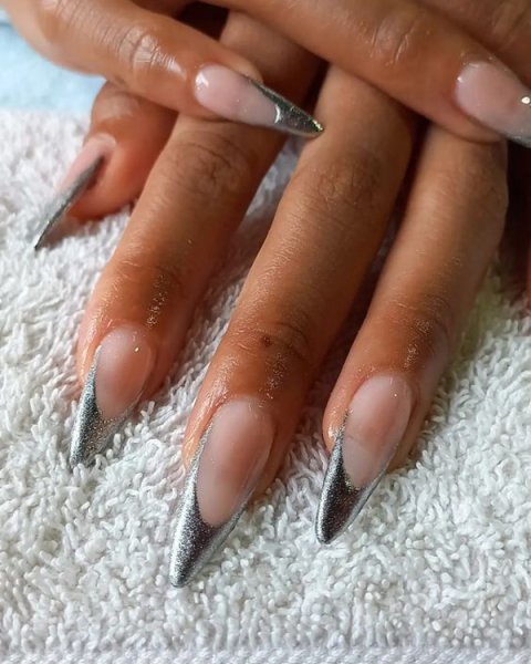  56 عکس مدل ناخن تیز فرنچ