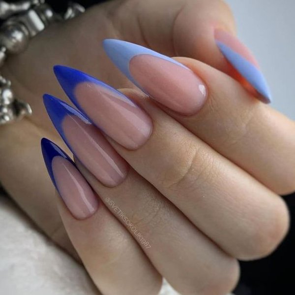  56 عکس مدل ناخن تیز فرنچ