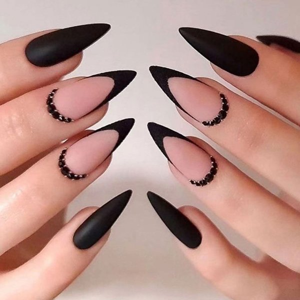  56 عکس مدل ناخن تیز فرنچ