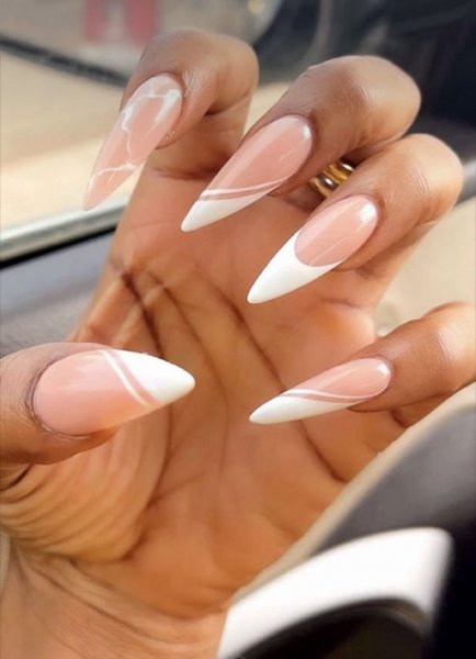  56 عکس مدل ناخن تیز فرنچ