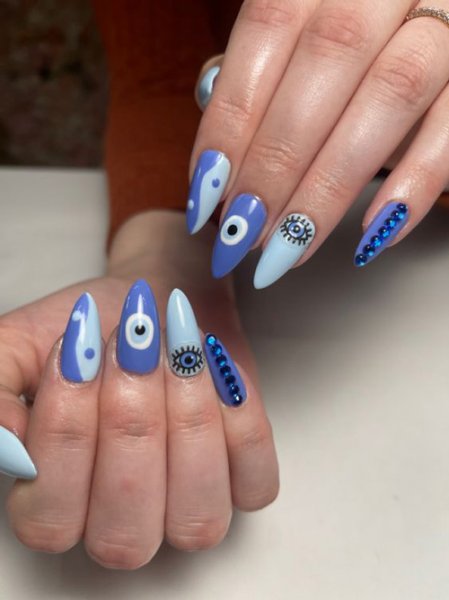  77 عکس طرح ناخن چشم نظر