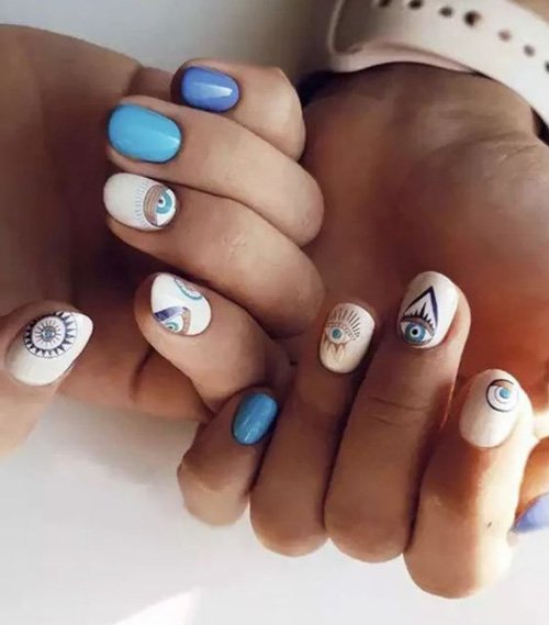  77 عکس طرح ناخن چشم نظر