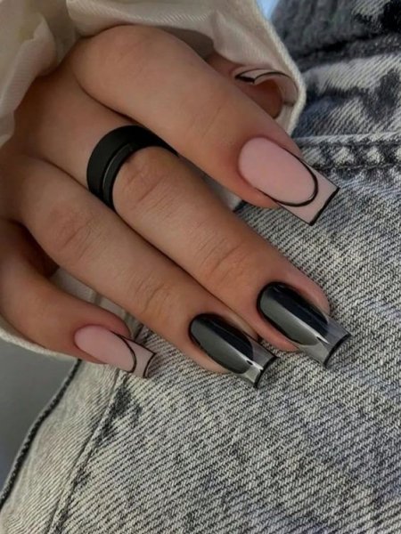  عکس طرح ناخن رنگ مشکی