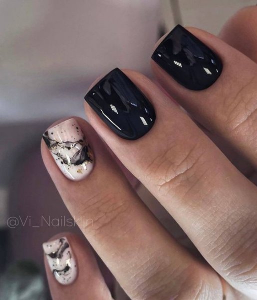  عکس طرح ناخن مشکی خفن کوتاه