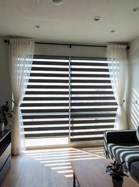  98 عکس پردهای ساده و شیک پذیرایی زبرا