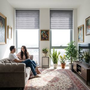  98 عکس پردهای ساده و شیک پذیرایی زبرا