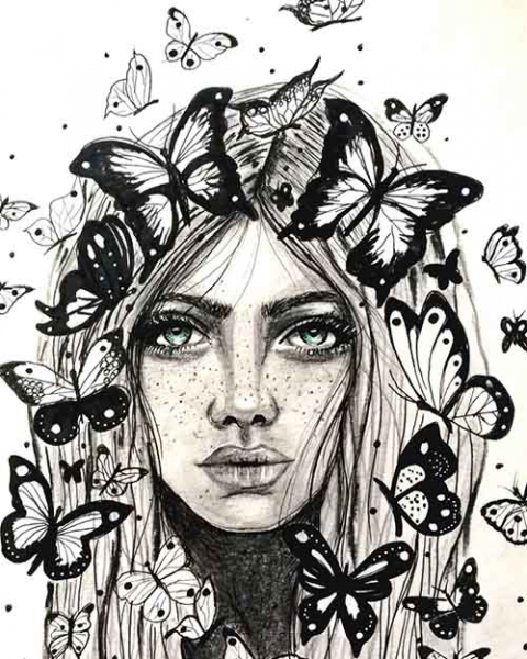  100 عکس نقاشی دخترانه جدید آسان