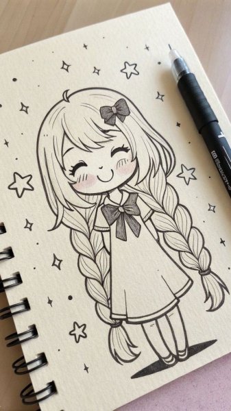  68 عکس نقاشی کیوت دخترانه گوگولی