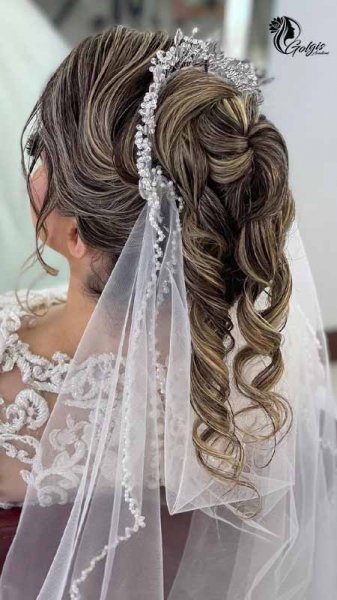  90 عکس مدل مو عروس