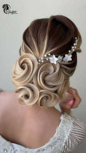  90 عکس مدل مو عروس