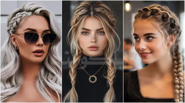  65 مدل بافت مو دخترانه ساده و شیک جلوی سر