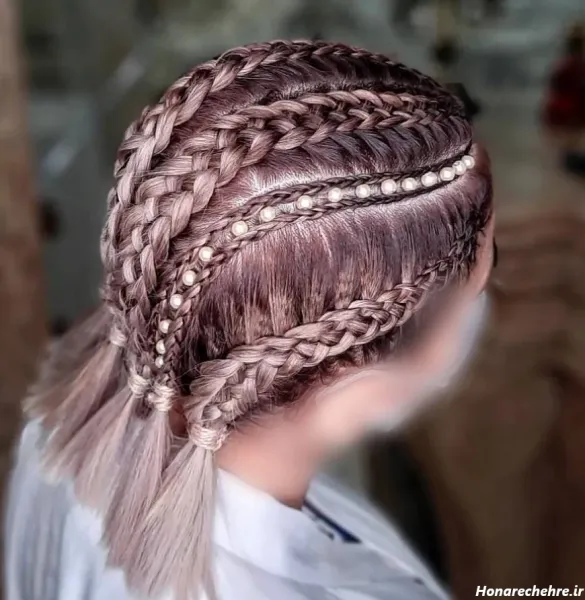  45 مدل بافت مو جدید با مروارید