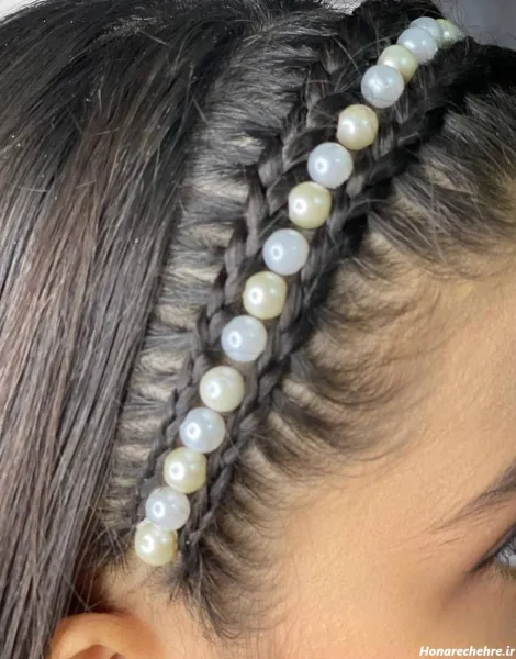  45 مدل بافت مو جدید با مروارید