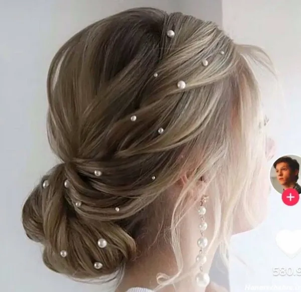  45 مدل بافت مو جدید با مروارید