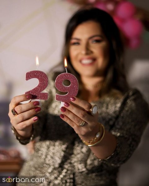  ژست عکس تولد دخترانه در خانه