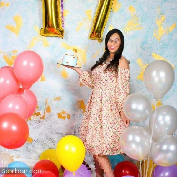  ژست عکس تولد دخترانه در خانه