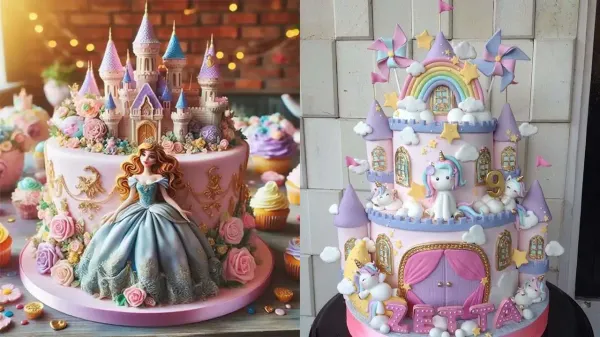  عکس کیک تولد دخترانه شیک و ساده