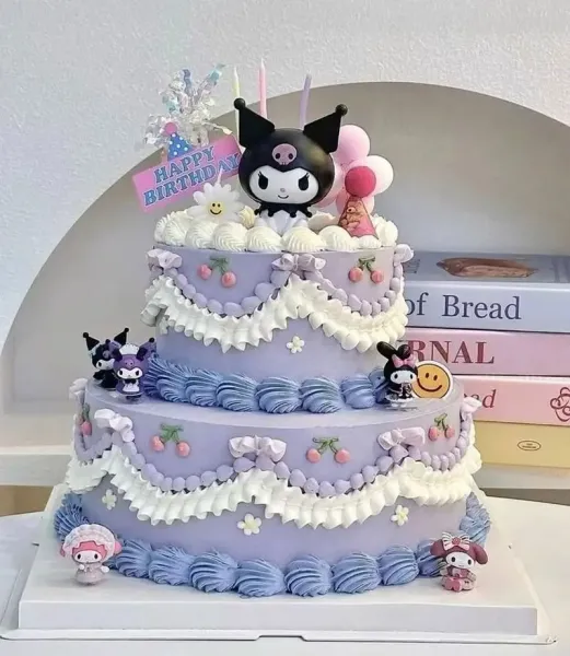  59 عکس کیک تولد کرومی بنفش