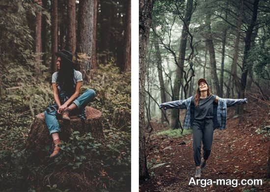  ژست عکاسی دخترانه در باغ