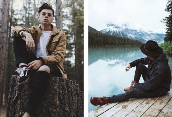  ژست عکاسی در طبیعت اینستاگرام پسرانه