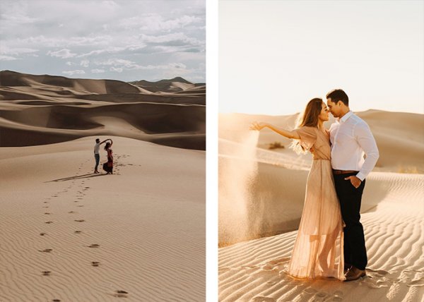  ژست عکس دونفره در طبیعت بهار