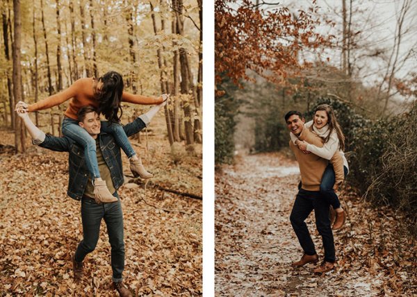  ژست عکس دونفره در طبیعت بهار