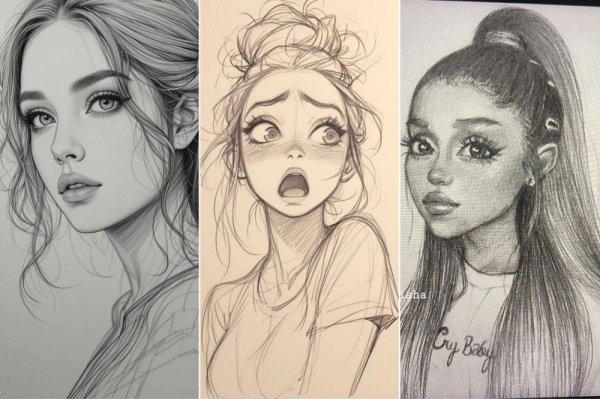  عکس چهره برای طراحی سیاه قلم ساده