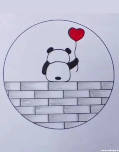 نقاشی سیاه قلم ساده کودکانه