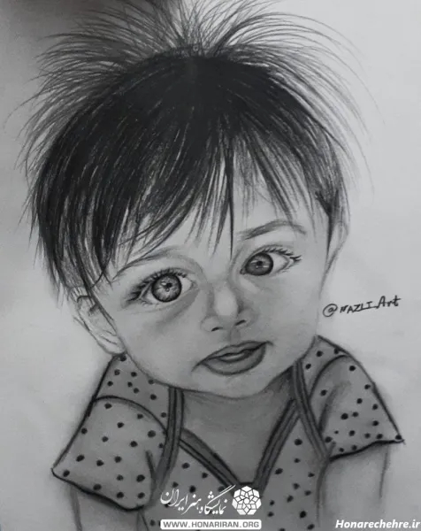  نقاشی سیاه قلم ساده کودکانه