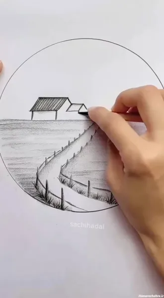  نقاشی سیاه قلم ساده کودکانه