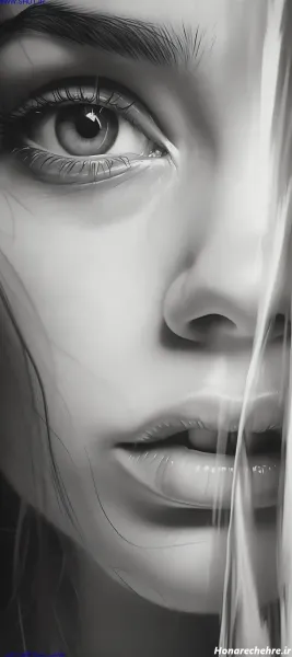  عکس سیاه قلم چهره دختر