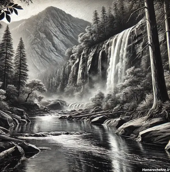 عکس نقاشی سیاه قلم ساده