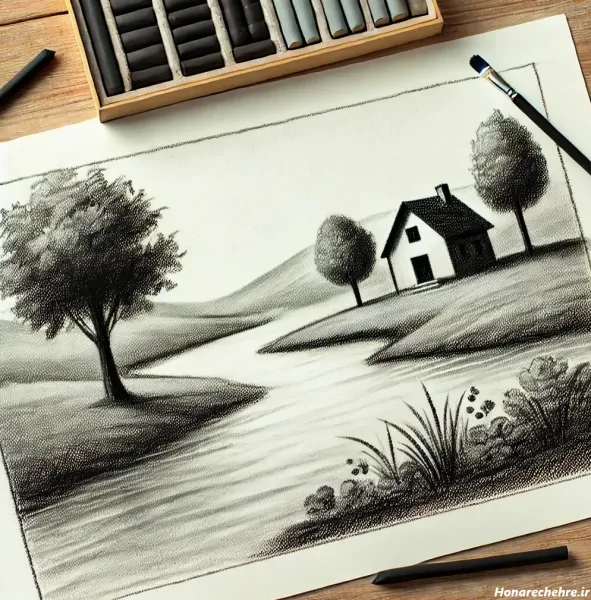  عکس نقاشی سیاه قلم ساده
