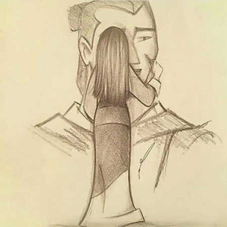  نقاشی سیاه قلم عاشقانه