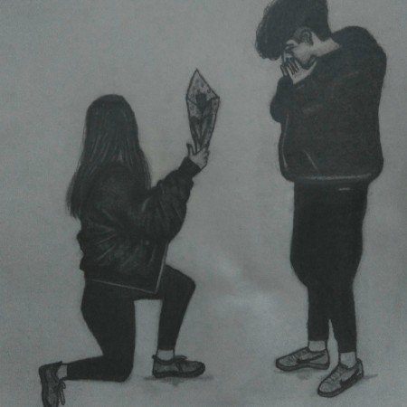  نقاشی سیاه قلم عاشقانه