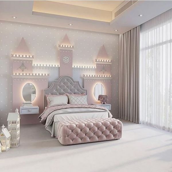دکوراسیون اتاق خواب دخترانه لاکچری