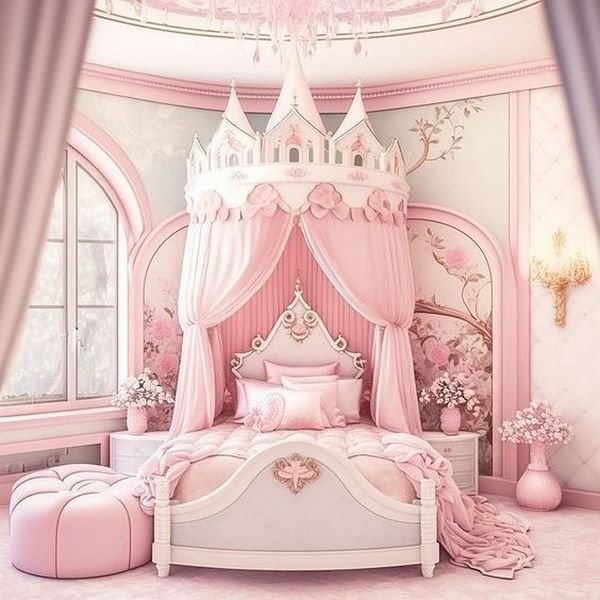  دکوراسیون اتاق خواب دخترانه لاکچری