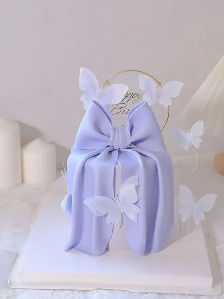  کیک پاپیونی ترند اینستا صورتی