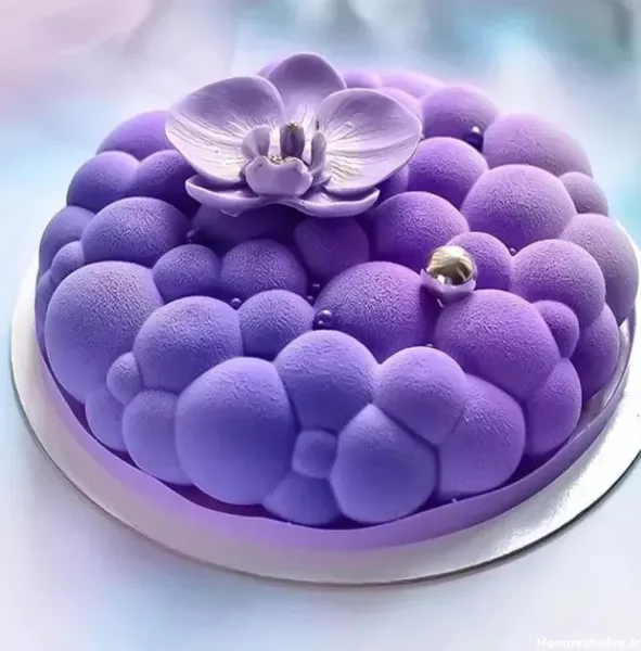  عکس کیک پاپیونی بنفش