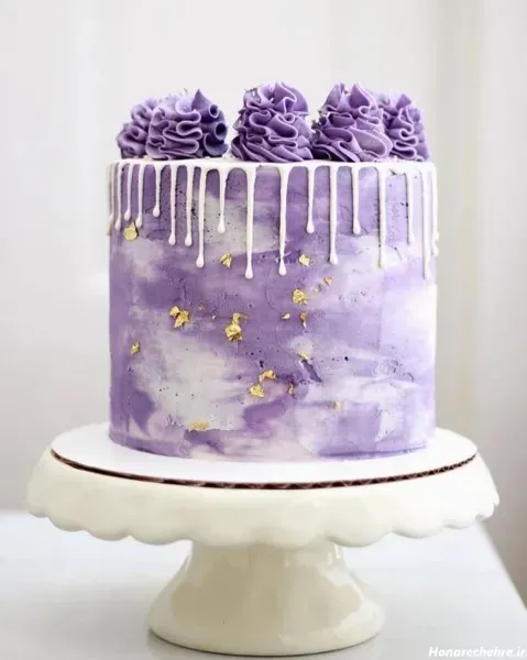  عکس کیک پاپیونی بنفش