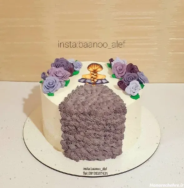  عکس کیک پاپیونی بنفش