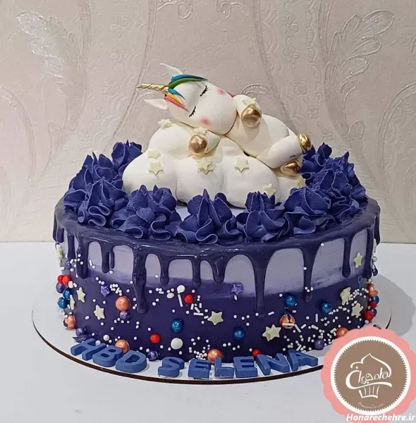  عکس کیک پاپیونی بنفش
