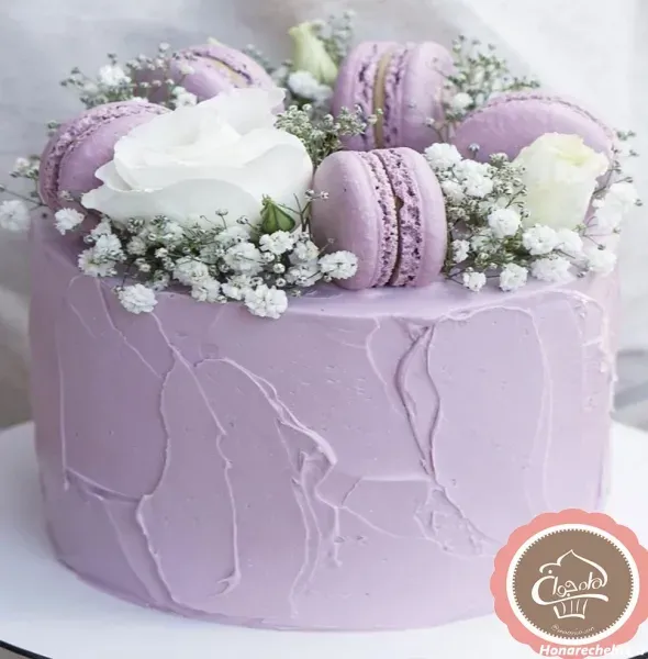  عکس کیک پاپیونی بنفش