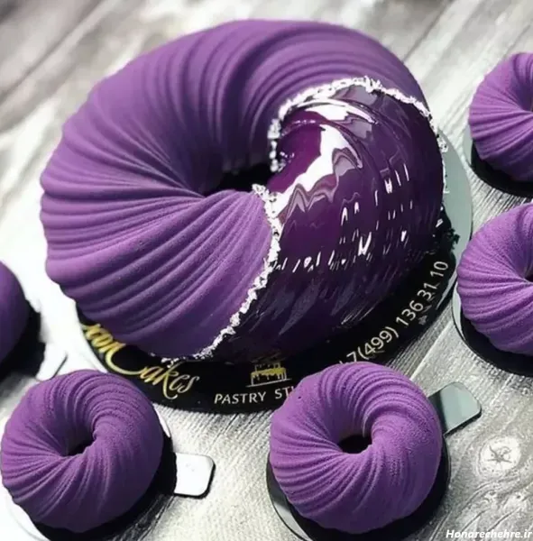  عکس کیک پاپیونی بنفش