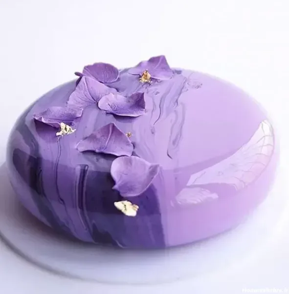  عکس کیک پاپیونی بنفش