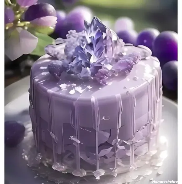  عکس کیک پاپیونی بنفش